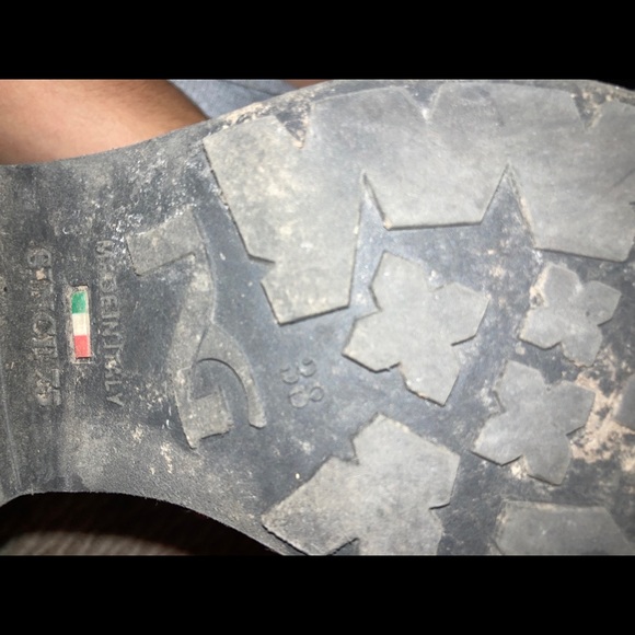 Black Combat Boots with Gold Accents - Picture 6 of 6